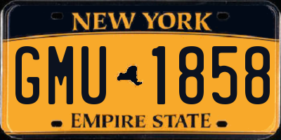 NY license plate GMU1858