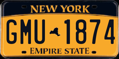 NY license plate GMU1874