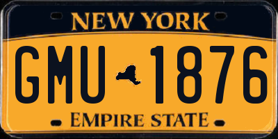 NY license plate GMU1876