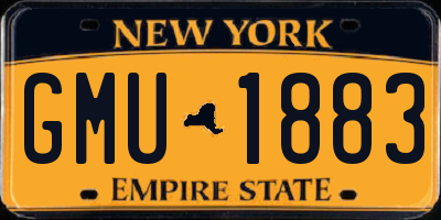 NY license plate GMU1883