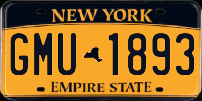 NY license plate GMU1893