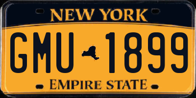 NY license plate GMU1899