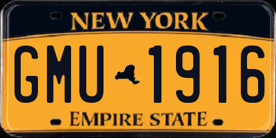 NY license plate GMU1916