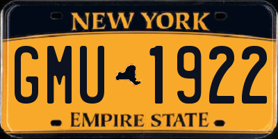 NY license plate GMU1922