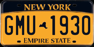 NY license plate GMU1930