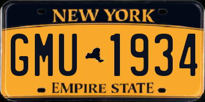 NY license plate GMU1934