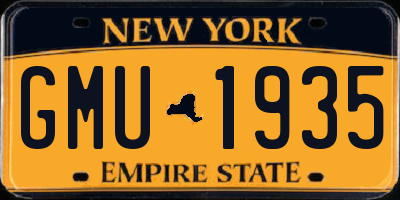NY license plate GMU1935