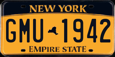 NY license plate GMU1942