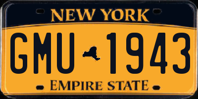 NY license plate GMU1943