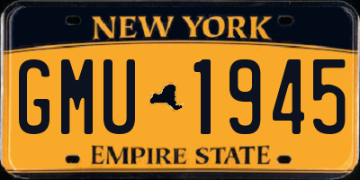 NY license plate GMU1945