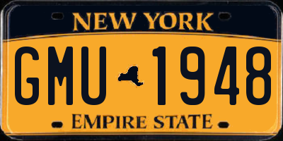NY license plate GMU1948