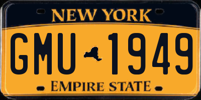 NY license plate GMU1949
