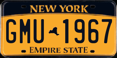 NY license plate GMU1967