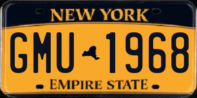 NY license plate GMU1968