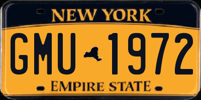 NY license plate GMU1972