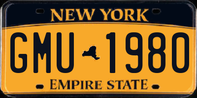 NY license plate GMU1980