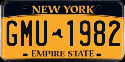NY license plate GMU1982