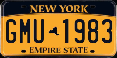 NY license plate GMU1983