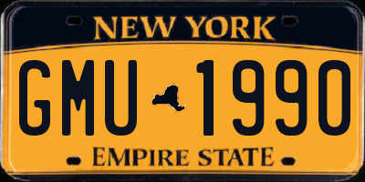 NY license plate GMU1990