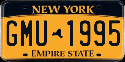 NY license plate GMU1995
