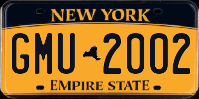 NY license plate GMU2002