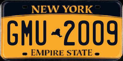 NY license plate GMU2009