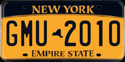 NY license plate GMU2010