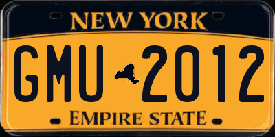 NY license plate GMU2012
