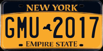 NY license plate GMU2017