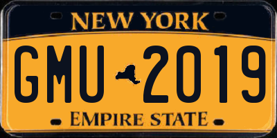 NY license plate GMU2019