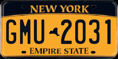 NY license plate GMU2031