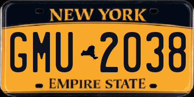 NY license plate GMU2038