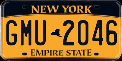 NY license plate GMU2046