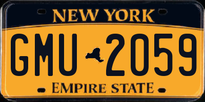 NY license plate GMU2059