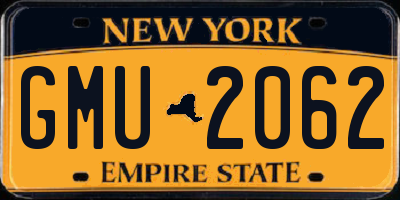NY license plate GMU2062
