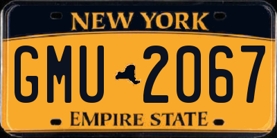 NY license plate GMU2067