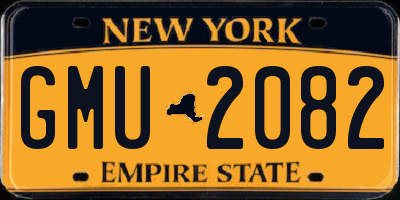NY license plate GMU2082