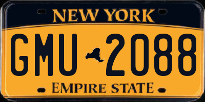 NY license plate GMU2088