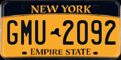 NY license plate GMU2092