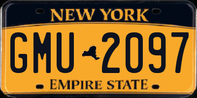 NY license plate GMU2097