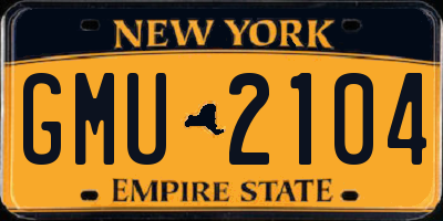 NY license plate GMU2104