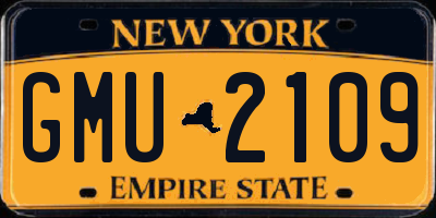 NY license plate GMU2109