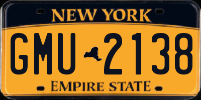 NY license plate GMU2138