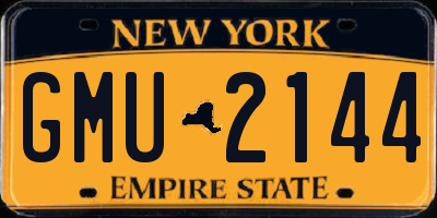 NY license plate GMU2144