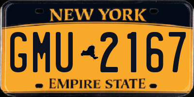 NY license plate GMU2167