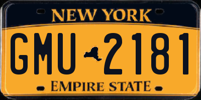 NY license plate GMU2181
