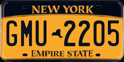 NY license plate GMU2205