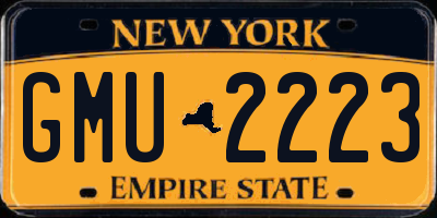 NY license plate GMU2223