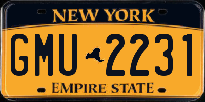 NY license plate GMU2231