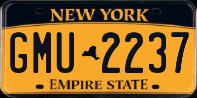 NY license plate GMU2237